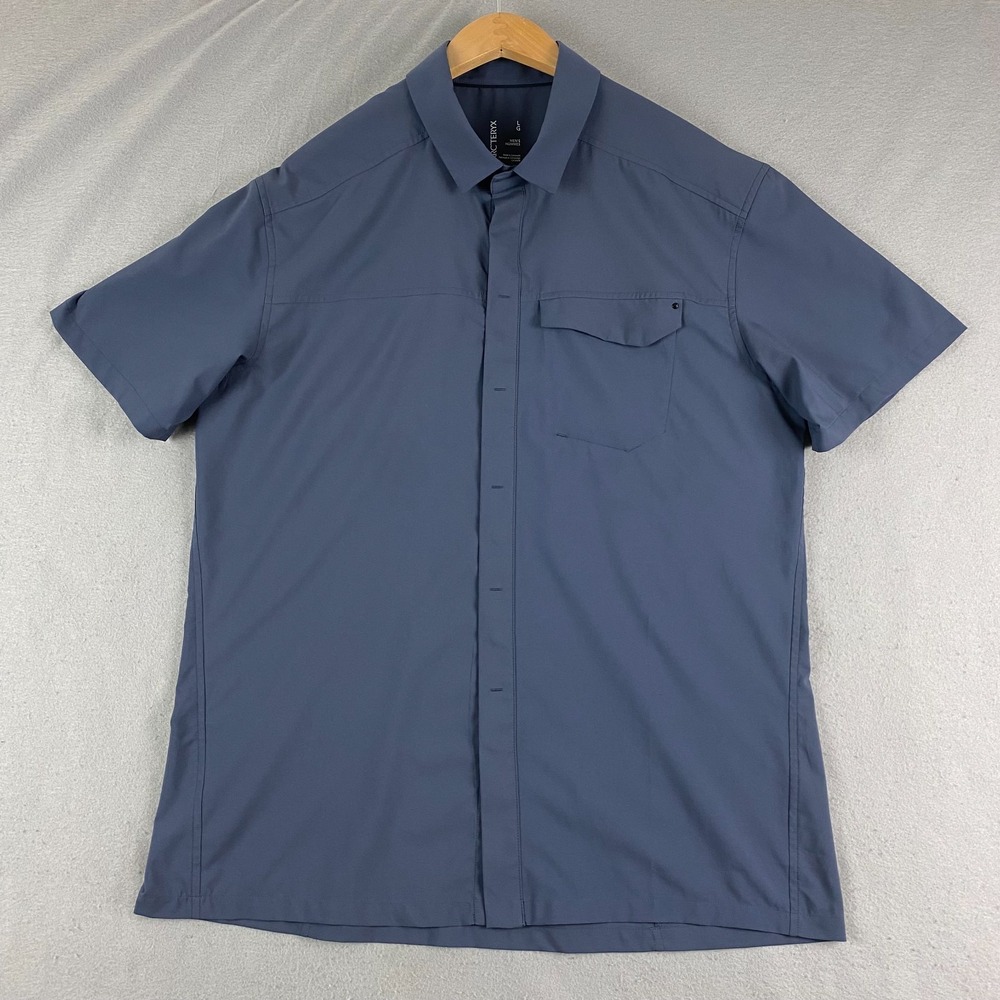 Arc'teryx Mens Skyline shirt L Short Sleeve Snap Button Down pocket